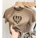Women's Fashion-Forward Crewneck T-Shirt – Structured Shoulder, Soft Cotton, Minimalist Lace-Up Detail_ecoleips.com