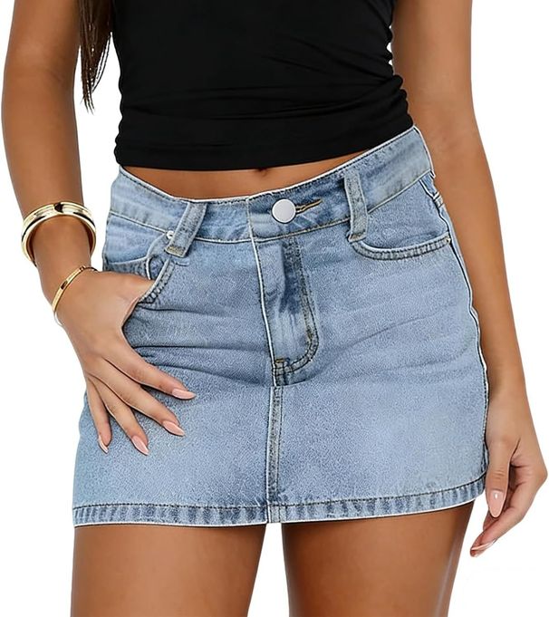 Slim Fit Retro Midi Skirt for Women European American Style Washed Elegant Versatile Commuter Casual Denim Mini Skirt_ecoleips.com