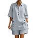 Casual Cotton Short-Sleeve Shirt & Pants Set – Breathable & Versatile (S-3XL, Multi-Color Options)_ecoleips.com