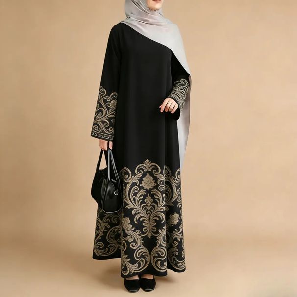 Women's Long Print Robe Dress Spring 2026 Loose Skirt Cross-Border Exclusive Summer Regular Thickness Fashion Arrival_ecoleips.com
