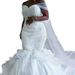 Women's Clothing Mermaid One Shoulder Retro Lace Bride Long Trailing Main Wedding Dress_ecoleips.com