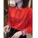 Red Embroidery, Retro And Artistic Long-Sleeved Women's Clothing, Spring And Autumn Zen-Style Button-Up Tang Suit, Impro_ecoleips.com