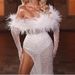 Spring And Summer New Women's Sexy Strapless Split Sequin Long-sleeved Banquet Dress Hip Dress_ecoleips.com