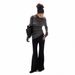 Elegant Long High-Neck Knit Sweater With Scarf Collar & Curved Hem - Versatile Layering Staple For Women_ecoleips.com