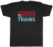 Women's T-Shirts Mens T-Shirt Warning May Start Talking About Trains Tee Gift_ecoleips.com