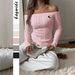 Diyun Fashion Simple Off-Shoulder Long Sleeve Sweater Knitted Women's Clothing 2025 Autumn Winter_ecoleips.com