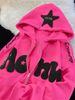 Women’s Half-Zip Fleece Sweatshirt – Oversized Pullover (Rose Red/White, XS-XXL)_ecoleips.com