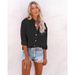 Aria Basics Aria Basics 's New Autumn Turn-down Collar European And American Women's Shirt, Solid Color Casual Loose Long-sleeve_ecoleips.com