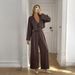 Women's Elegant Long Sleeved T-Shirt And Straight Leg Trousers Set_ecoleips.com