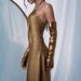 Women's Clothing Gold Pleated Halter Neck Maxi Dress Style High End Design Sleeveless Off Shoulder Slit For Women_ecoleips.com