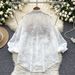 Women's Clothing Early Autumn New Long-sleeved Shirt Heavy Industry Diamond-encrusted Three-dimensional Flower Embroidered All-match Slim Chiffon Sh_ecoleips.com