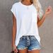 Women's Clothing Solid Color Off Shoulder T Shirt Tops_ecoleips.com