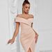 Women's Sexy One-Shoulder Cocktail Dress - Elegant Short Sleeve Evening Gown For Parties (Pure Color, Celebrity Style)_ecoleips.com