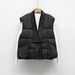 New Down Vest 90 Down Casual Autumn And Winter Light And Simple Solid Color V-neck Loose Coat_ecoleips.com