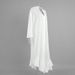 Fashion Women's V-neck Button White Dress Simple Long Sleeved Ruffle Pleated Holiday Dress Summer Beach Hollow Embroidery Dress_ecoleips.com