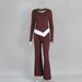 Women's Patchwork Pajama Pants Set European American Style Relaxed Casual Two Piece Autumn Clothing_ecoleips.com