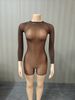Sheer Shiny Bodystocking Leggings – Stretchy Clubwear Catsuit With Long Sleeves_ecoleips.com
