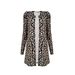 Elegant Plus Size Women's Blazer Jacket - Long Sleeve Leopard Print Office Wear For Autumn Winter, Stretchy Polyester Spandex Fabric_ecoleips.com