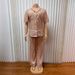 Women's Embroidered Shirt And Pants Two-Piece Set - Pocket Detail Lapel V-Neck Blouse With Straight-Leg Trousers_ecoleips.com