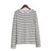 Long Sleeve Striped T-Shirt Spring Fashion Trend Versatile Casual Crew Neck Cotton Striped T-Shirt_ecoleips.com