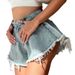 Women's Distressed Denim Shorts - High Waisted Ripped Jeans With Frayed Hem Trendy Loose Fit Summer Fashion_ecoleips.com