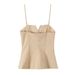 Spring New Striped Pleated Sleeveless Camisole Top Short Skirt Pants Set For Women3067014_ecoleips.com