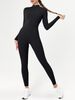 K Zipper Nude Long Sleeved Yoga Jumpsuit, High-strength Long Pants, Fitness Sports Tight Jumpsuit_ecoleips.com