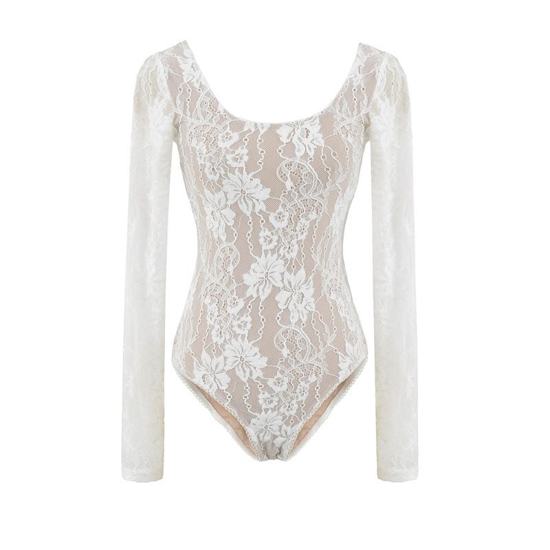 K Pure Desire Style Sexy See-Through Round-Neck Long Sleeve Bodycon Tank Top For Slim And Flirty Ladies_ecoleips.com