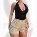 European And American Street Women's Pocket Tooling Shorts High-waisted Trousers Casual Shorts Five-point Tooling_ecoleips.com