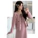Autumn New Korean Fashion Cardigan + Strap Two-Piece Maternity Dress_ecoleips.com