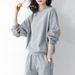 European Fashion Casual Sports For Women Spring And Autumn 2025 New Loose Waffle Two-Piece Set Trendy Wholesale_ecoleips.com