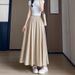 Japanese And Korean Casual Lazy Style High Waist Wide Leg Yamamoto Pants Skirt Women's 2025 Summer New Ice Silk Quick Drying Long Pants_ecoleips.com