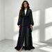 New Modest Abaya Muslim Women Fashion Elegant Net Color Beaded Muslim Chiffon Cardigan Robe_ecoleips.com