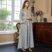 Women's Elegant Temperament Robe Mesh Embroidery Sequin Long Dress_ecoleips.com