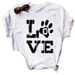 Wholesale Cross-border Clothing, Simple Letter-print, Heart And Dog Paw Women's T-shirts_ecoleips.com