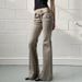 American-style Design Pocket Slim-fit Flared Jeans For Women, Trendy Street Fashion Retro Low-waist Casual Pants_ecoleips.com