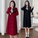 Autumn New Korean Fashion Silk Scarf Sweater Knitted Maternity Dress_ecoleips.com