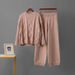 plus Size Women's Cable Knit Pullover Sweater Set European American Style Casual Two Piece Autumn Winter Clothing_ecoleips.com