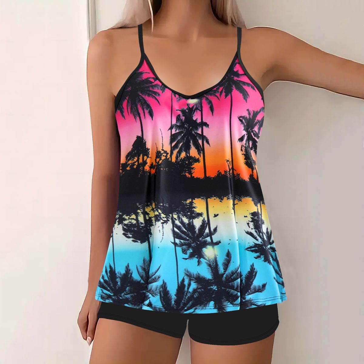 Women's Clothing Floral Print Swim Dress – Plus Size Bikini Set With Skirt & Comfort Fit_ecoleips.com