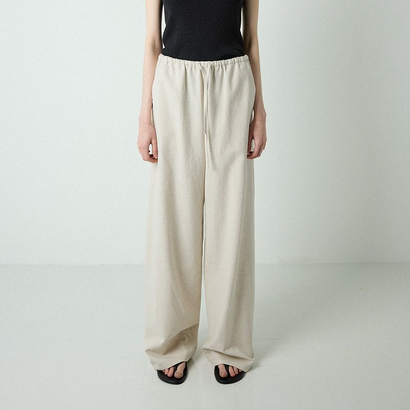 Suitable For All Seasons Tencel Loose Straight For Women Spring Summer Cotton Linen Elastic Waist Long Fashion Wide Leg Yamamoto Casual Pants_ecoleips.com