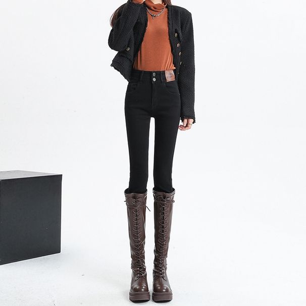 Women's Skinny Jeans 2026 Winter New High-Waisted Slimming Stretch Pencil For Petite Women Spring And Autumn_ecoleips.com