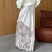 Talenza White Lace Skirts Women New High Waist Casual Lace Patchwork See Through Skirt Fashion Commuter Streetwear Female Skirts_ecoleips.com