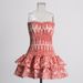 2026 New Fashionable Sexy Polka Dot Embroidery Design Slimming Waist Ruffle Strapless Dress For Women Summer_ecoleips.com