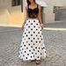 Women's Clothing Polka Dot High-Waisted Full Skirt Spring/Summer American French Resort Style_ecoleips.com