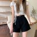 Women's High-Waisted Wide-Leg Denim Shorts Korean Style Summer 2021 Slimming Loose Fit Rolled up Hem Trendy Hot Pants_ecoleips.com