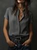 2026 Independent Site European American Cross-border Casual Short-sleeve Button-up Women's Shirt In All Colors_ecoleips.com