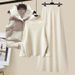 Women's Clothing Cotton Vest Turtleneck Sweater Women's Slim Wide Leg Pants Three Piece Suit_ecoleips.com