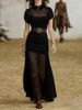 2026 European And American Cross-border Independent Site Bohemian Elegant Sexy Mesh Sheer Dress_ecoleips.com