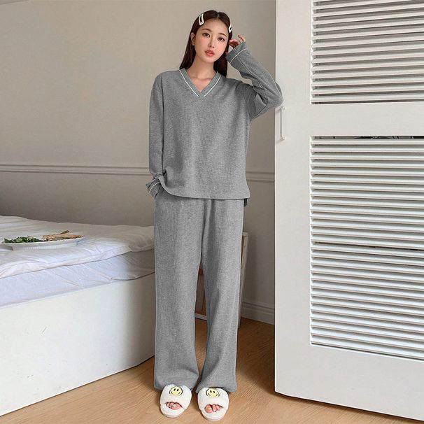 Voya Minimally Designed Home Clothing Set That Can Be Worn Externally, Loose And Comfortable Two-piece Set For Women's Clothing_ecoleips.com