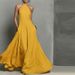 Women's Elegant Backless Hollow Long Dress Fashion Hight Waist Solid Swing Dresses Sexy Halter Sleeveless Vacation Party Dress_ecoleips.com